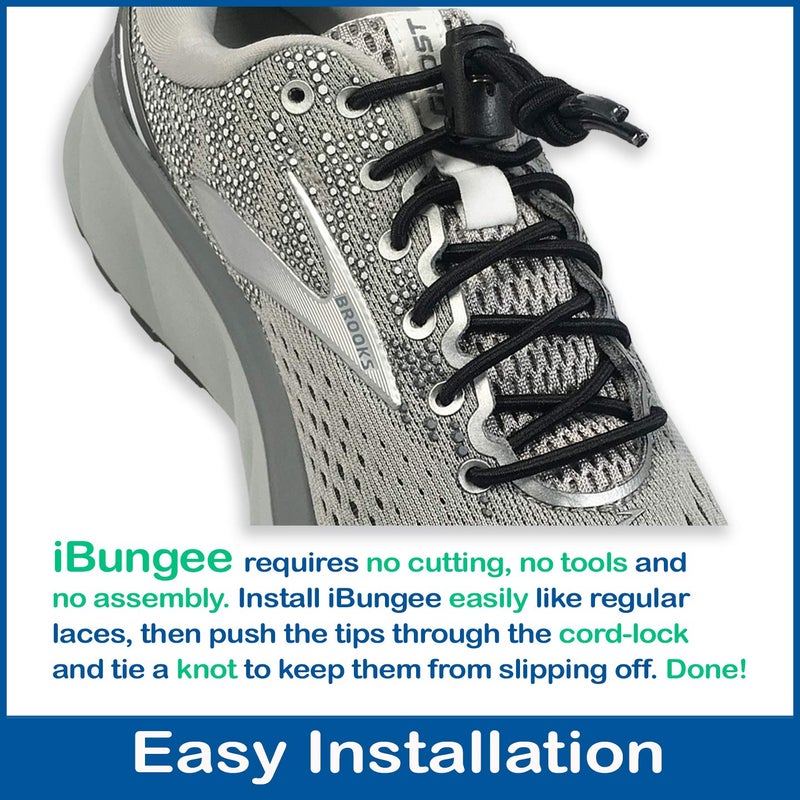 IBUNGEE LACES (Elastic No Tie Shoelaces (Black, 42-Inch) - Image 5